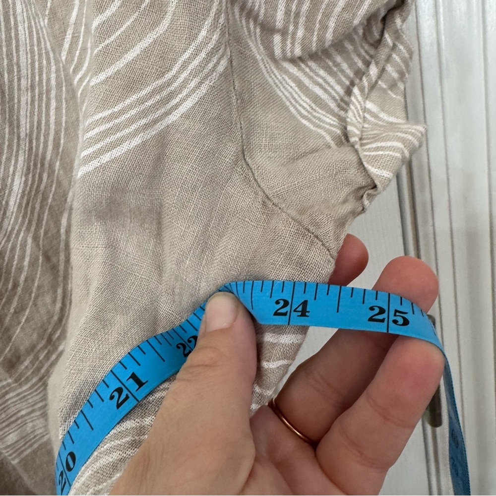 100% Italian Made Linen Shift Dress Woodland Tree Ring Pockets Fairy Natural - Picture 10 of 10